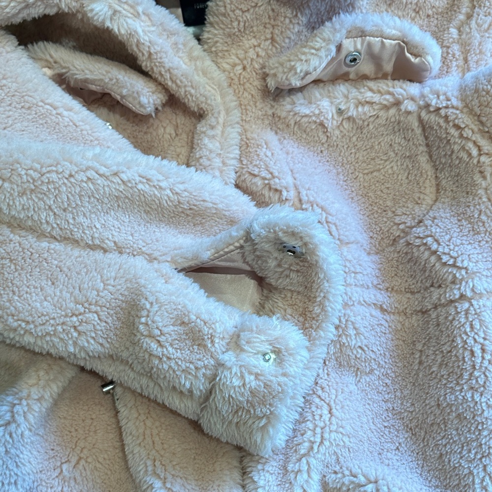 Forever 21 Pink Teddy Jacket with cinch waist - See pics for true pink color! - Picture 5 of 13